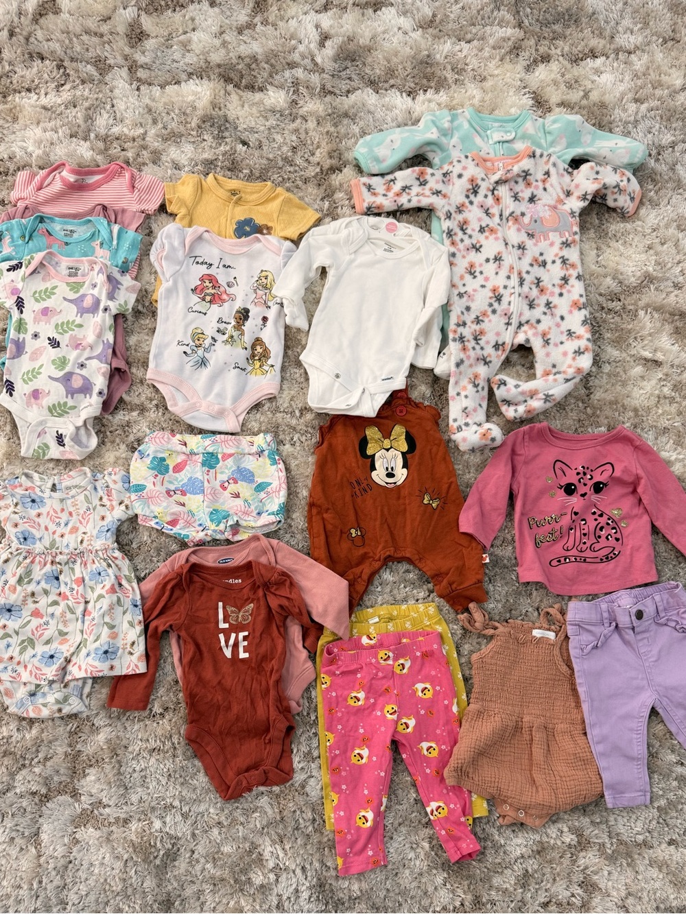 Baby Girl Clothing Lot 0-3 Months | 20 Pieces | Carter’s, Disney & More
